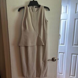 Black Halo Tan Sleeveless Halter Sheath Dress